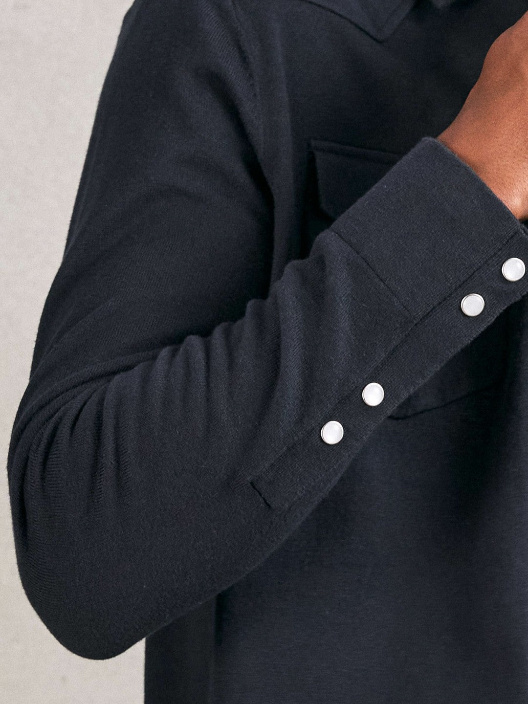 Cotton-Cashmere Western Knitted Shirt in Navy Men | Reiss