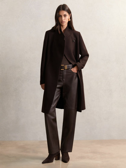 Coat in Chocolate Brown Women | Reiss