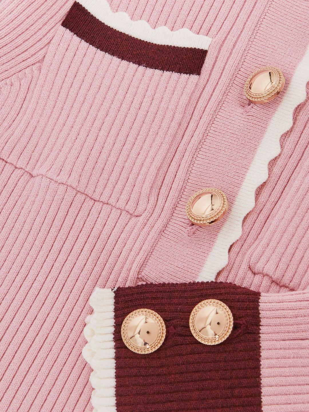 13-14 yrs Scallop-Trim Rib-Knit Dress in Pink Children & Baby | Reiss