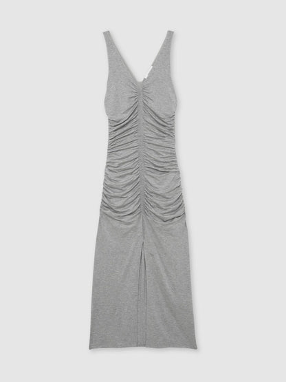 Stretch-Modal Ruched Jersey Dress in Grey Women | Reiss