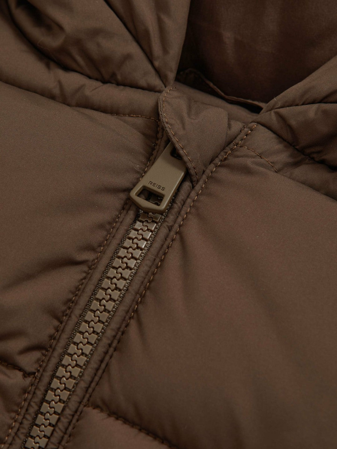 9-13 yrs Short Hooded Puffer Coat in Chocolate Children & Baby | Reiss