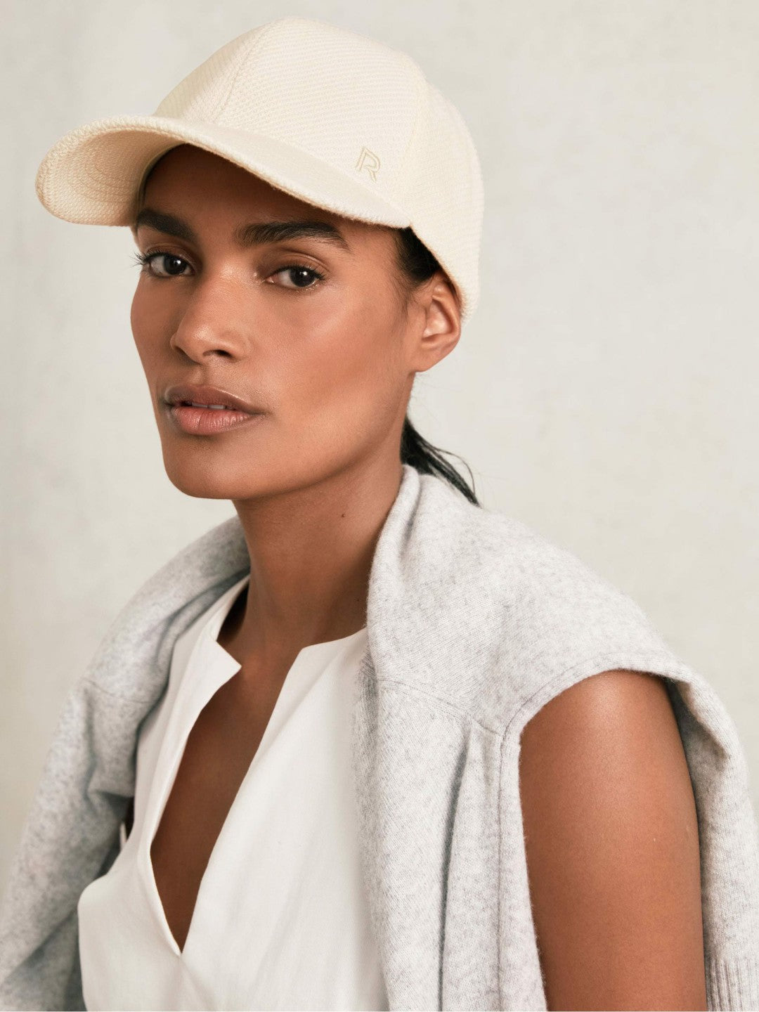 Waffle-Knit Baseball Cap in Neutral Women | Reiss