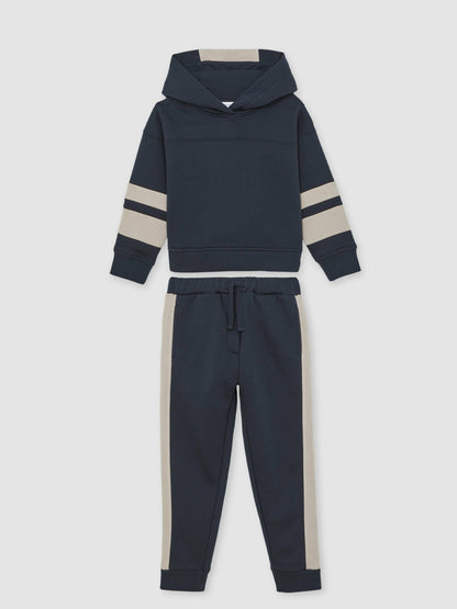 Cotton-Blend Joggers and Hoodie Set in Navy Children & Baby | Reiss
