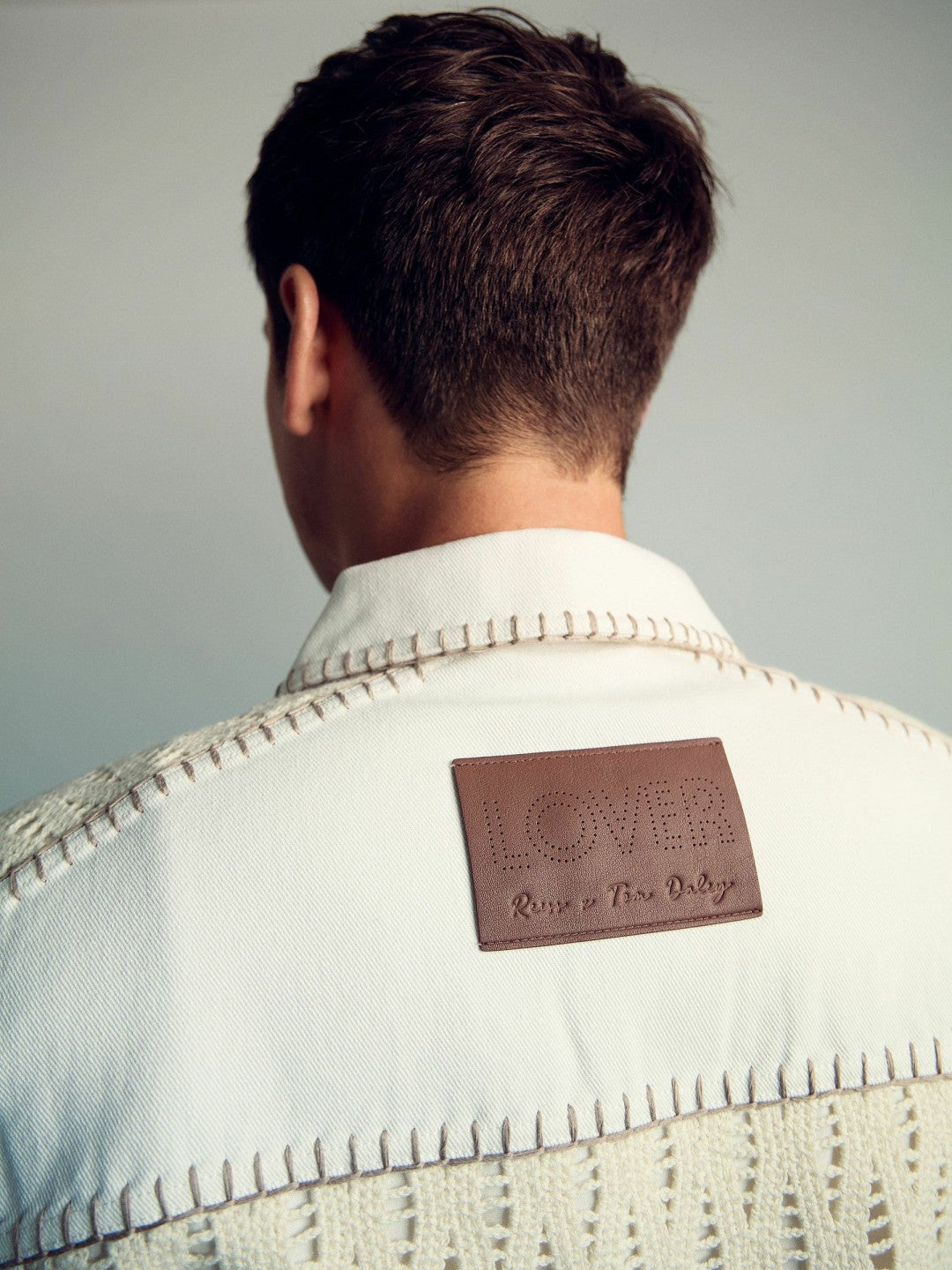 | Tom Daley Crochet Denim Jacket in Off White Men | Reiss