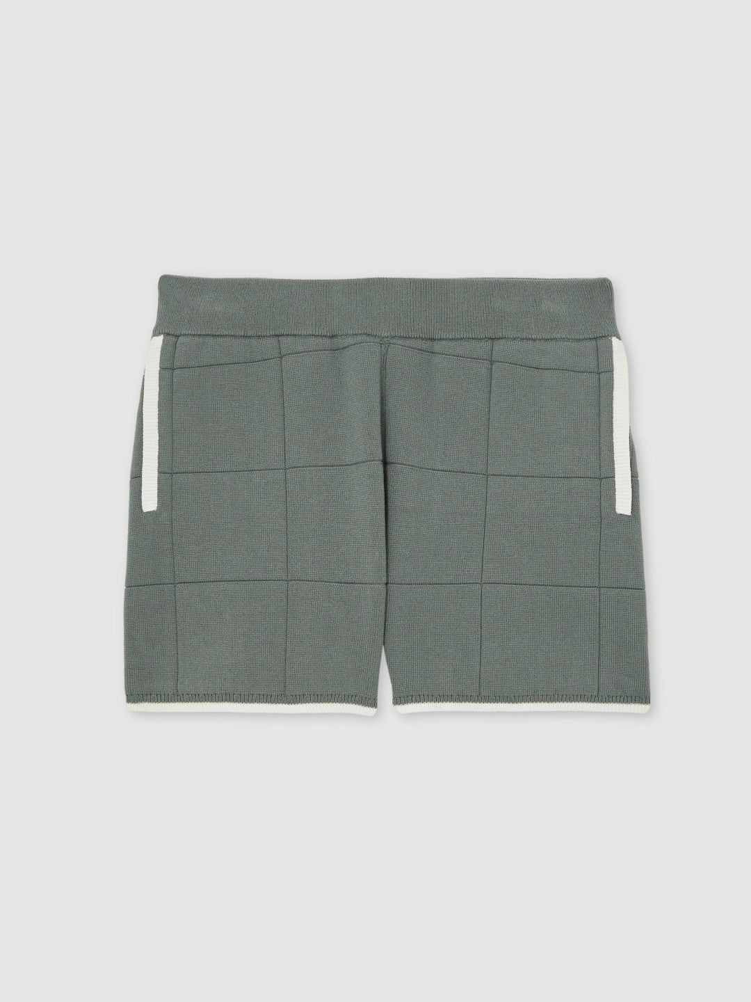 3-9 yrs Tipped Knit Stitch-Detail Shorts in Dark Sage Green Children & Baby | Reiss