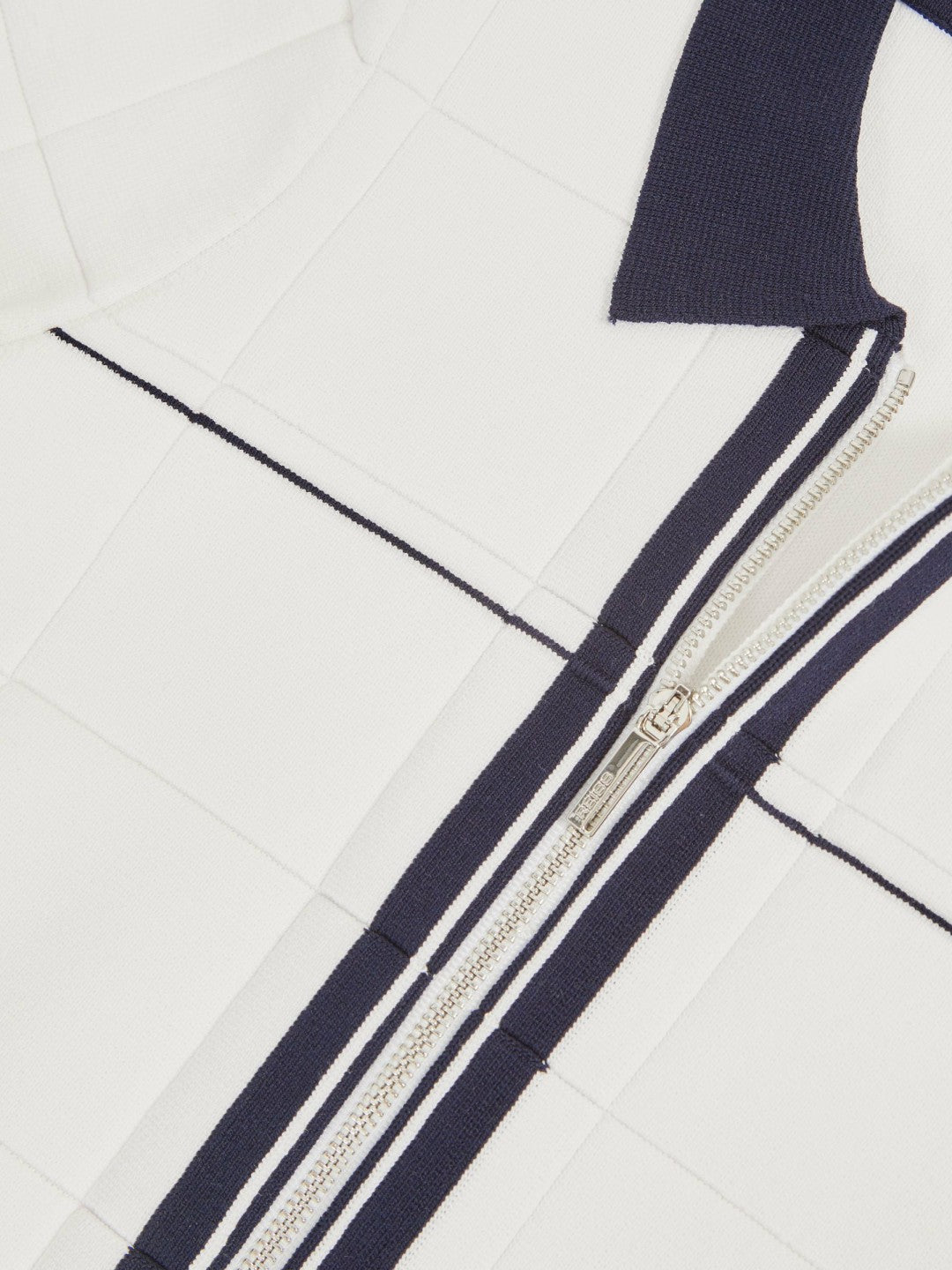 9-13 yrs Tipped Knit Zip-Through Shirt in White/Navy Children & Baby | Reiss