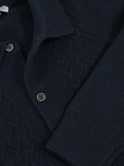 9-13 yrs Wool V-Stitch Button-Through Cardigan in Navy Blue Children & Baby | Reiss