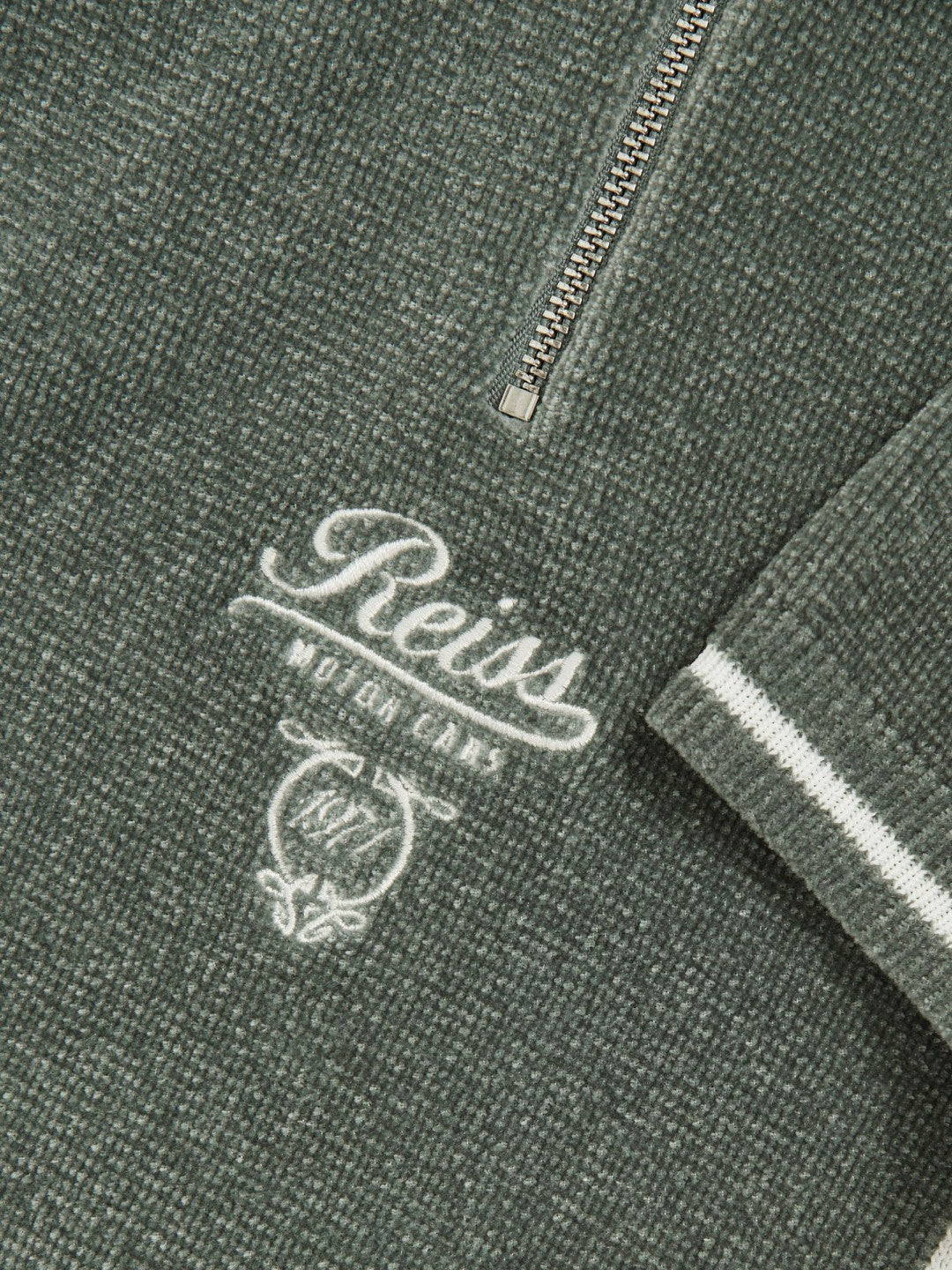 9-13 yrs Chenille Tipped Motor Cars Polo Shirt in Dark Sage Green/White Children & Baby | Reiss