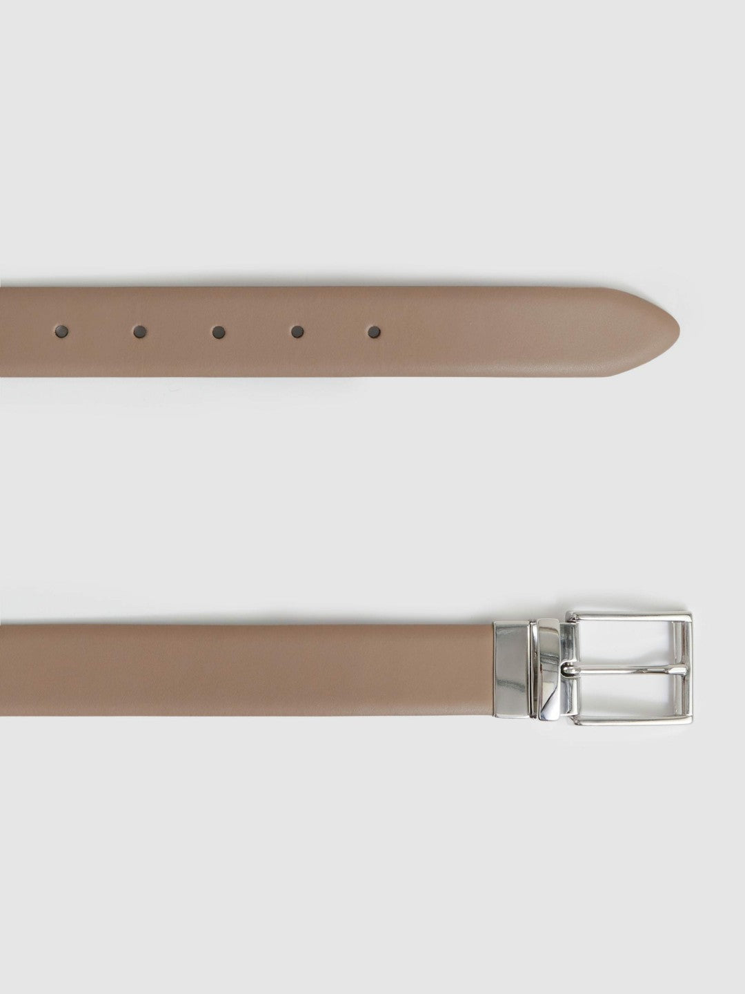 Reversible Leather Belt in Dark Stone/Navy Men | Reiss