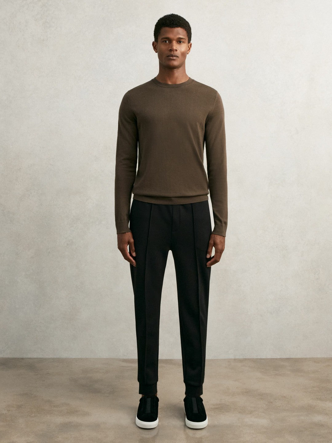 Interlock Drawstring Joggers in Black Men | Reiss