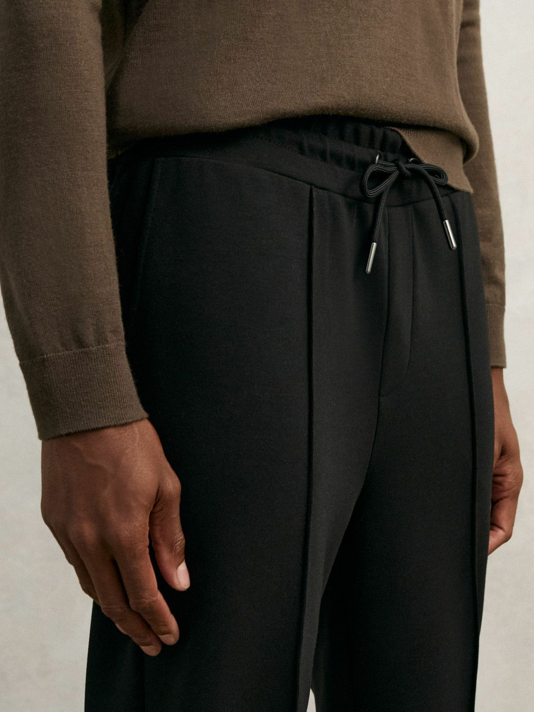 Interlock Drawstring Joggers in Black Men | Reiss