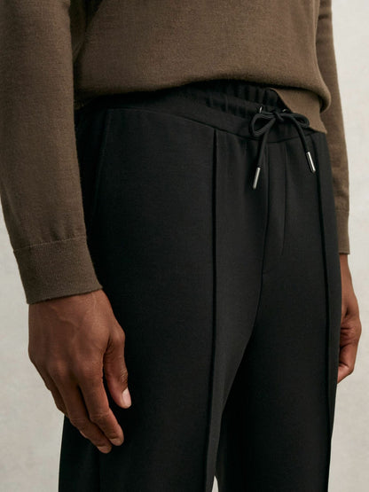 Interlock Drawstring Joggers in Black Men | Reiss
