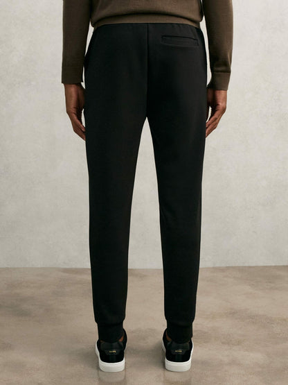 Interlock Drawstring Joggers in Black Men | Reiss