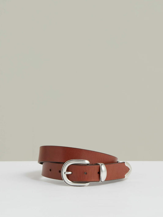 Leather Western Belt in Tan Brown Men | Reiss