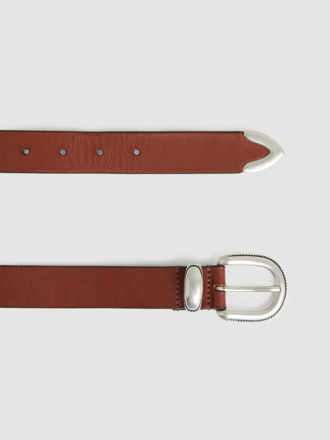 Leather Western Belt in Tan Brown Men | Reiss