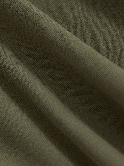 Stretch Cotton V-Neck T-Shirt in Khaki Green Women | Reiss