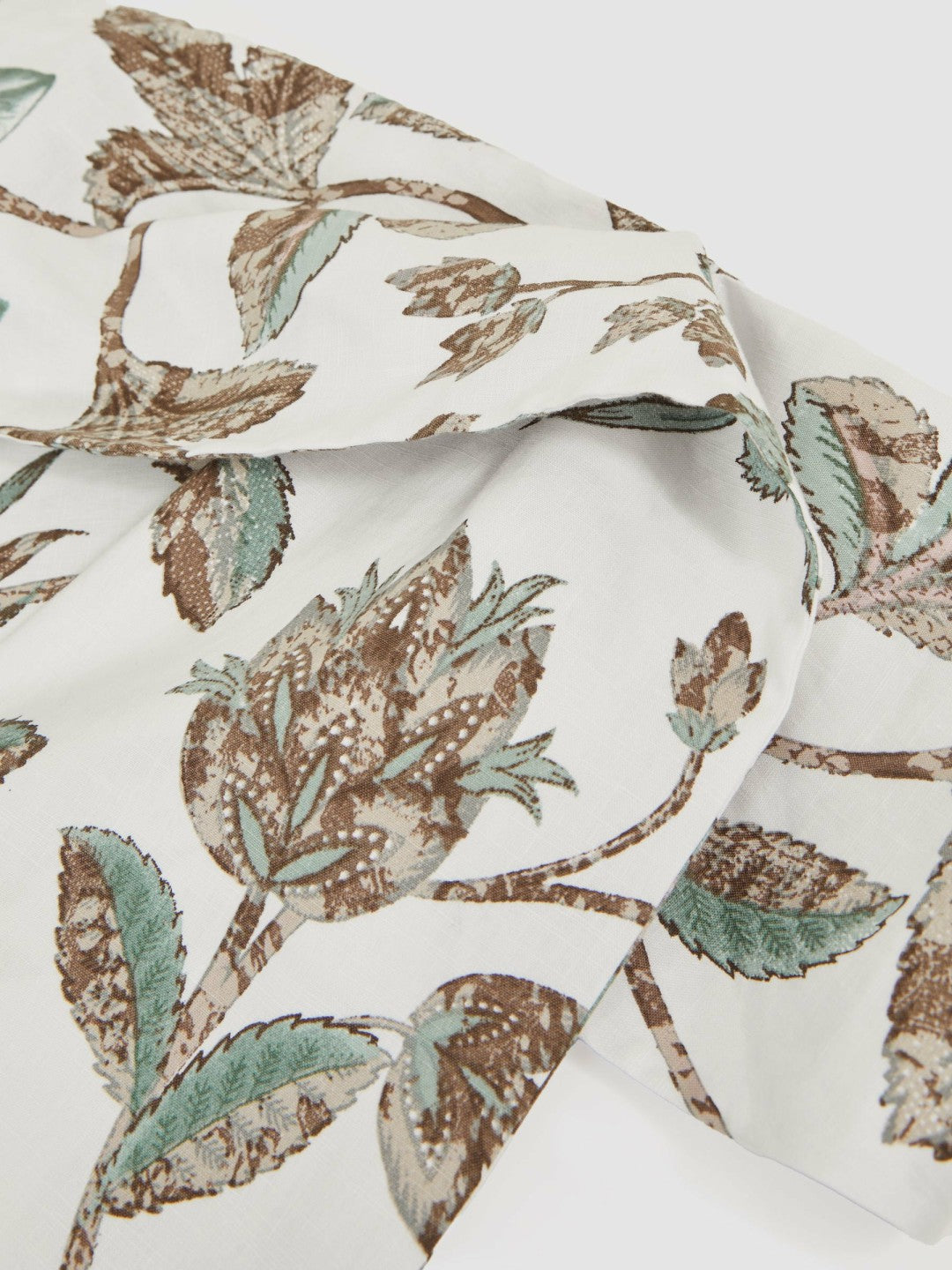 Sculpted Off-Shoulder Floral Mini Dress Linen-Cotton in Ivory Women | Reiss
