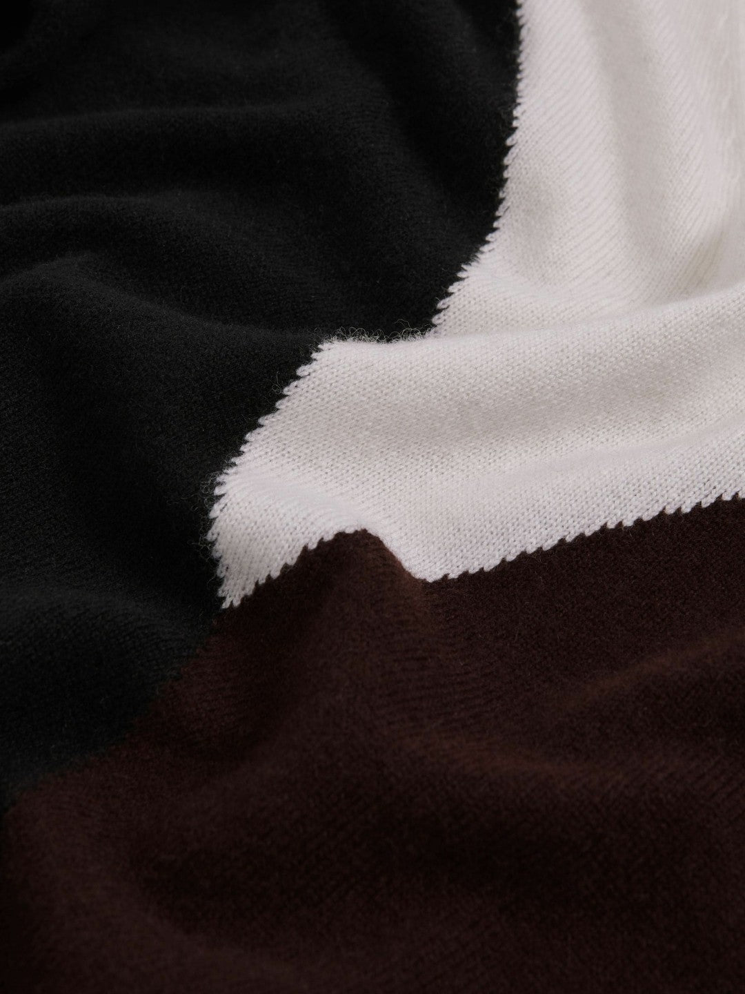Wool-Blend Colourblock Knit Jumper with Cashmere in Black/Burgundy/Cream Women | Reiss