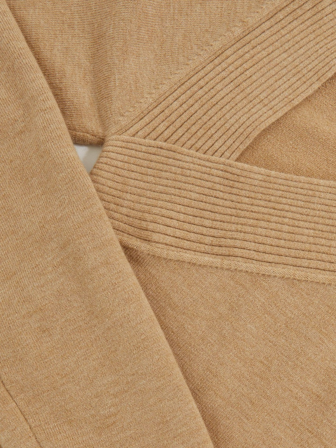 Wool-Blend Asymmetric Knit Top in Camel Women | Reiss