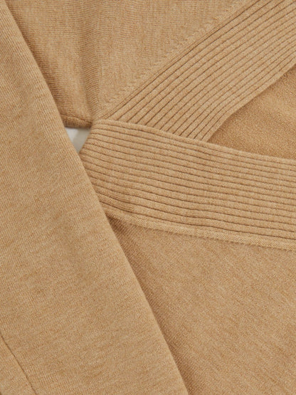 Wool-Blend Asymmetric Knit Top in Camel Women | Reiss