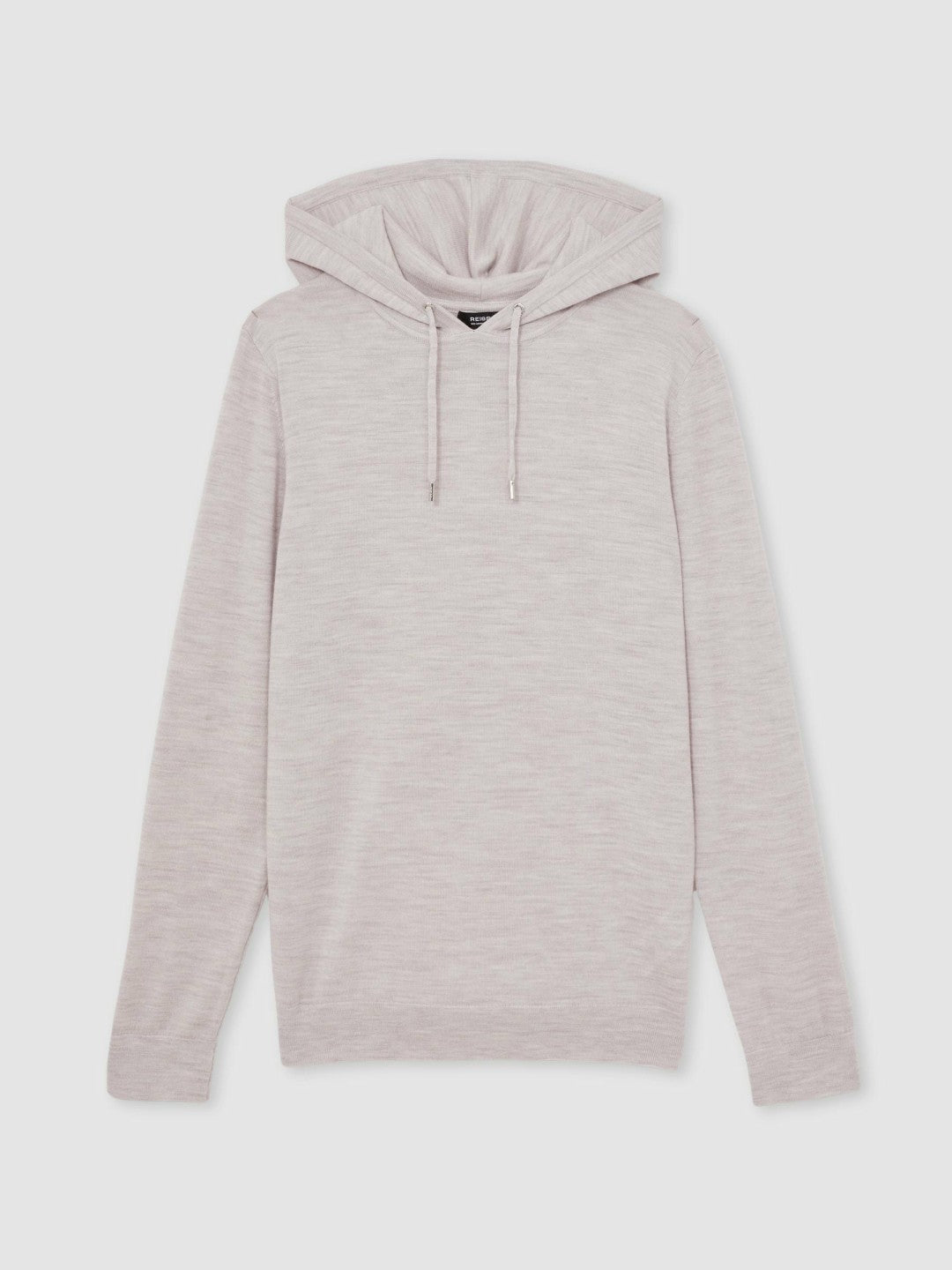 Merino Wool Drawstring Hoodie in Wicker Brown Melange Men | Reiss