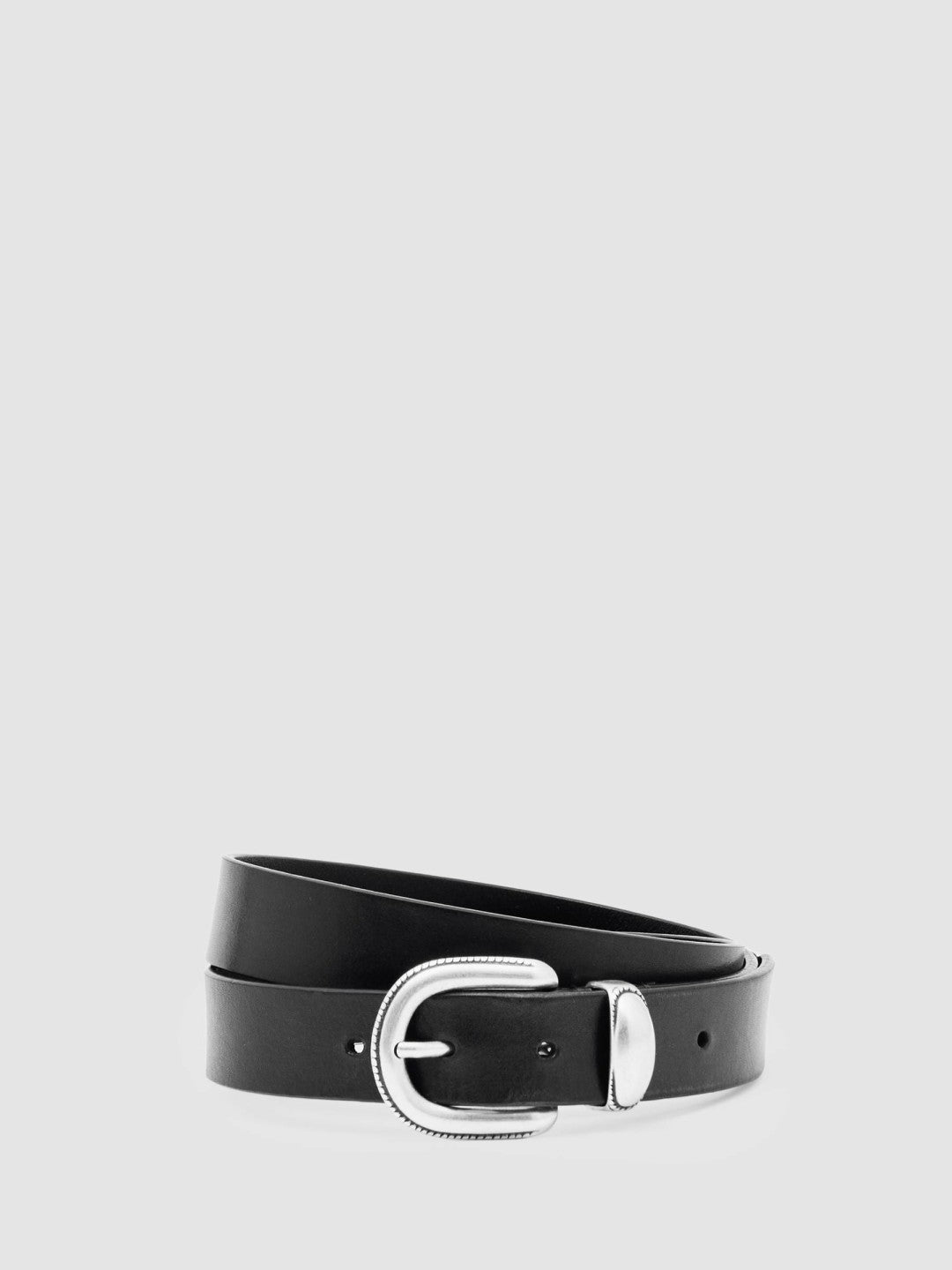 Leather Western Belt in Black Men | Reiss