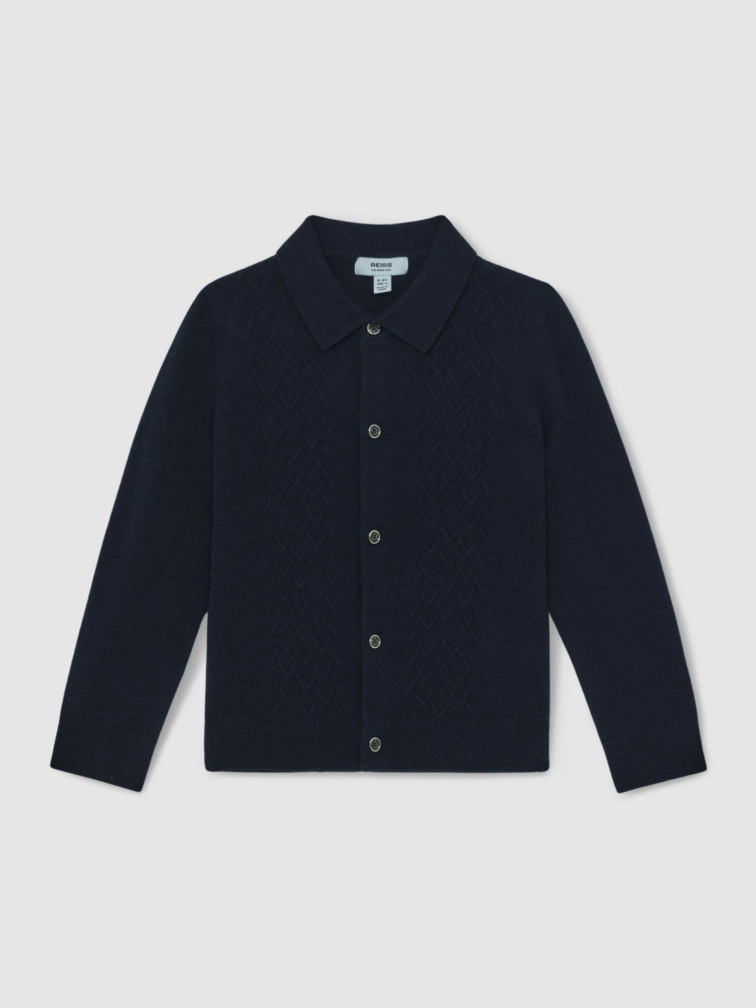 13-14 yrs Wool V-Stitch Button-Through Cardigan in Navy Blue Children & Baby | Reiss