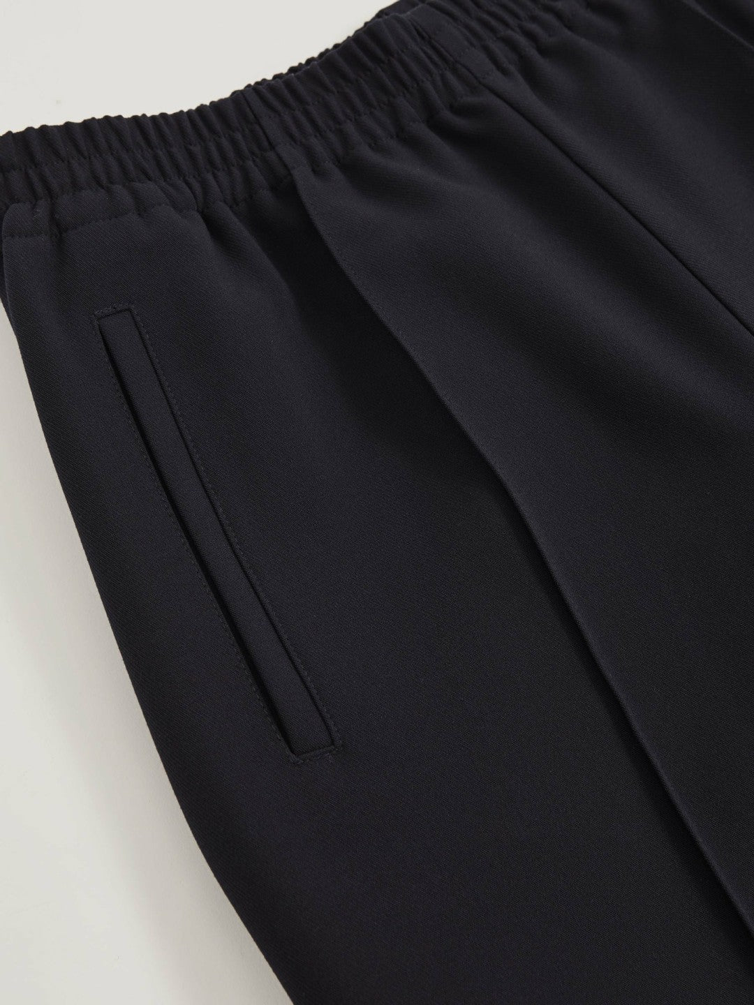 Wide Leg Elasticated Waist Trousers in Navy Women | Reiss