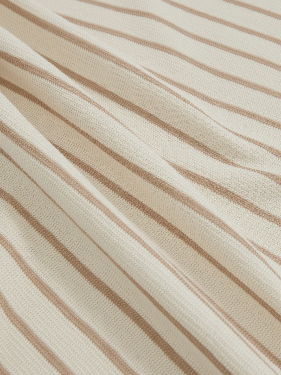 Cotton Textured Stripe T-Shirt in Oatmeal/White Men | Reiss