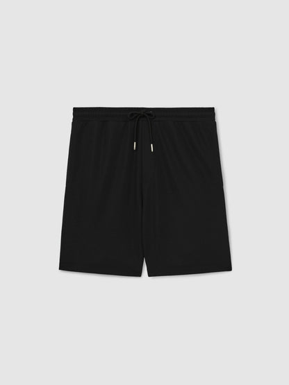 Textured Drawstring Shorts in Black Men | Reiss