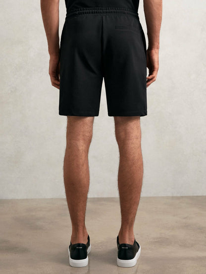 Textured Drawstring Shorts in Black Men | Reiss