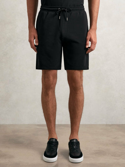Textured Drawstring Shorts in Black Men | Reiss