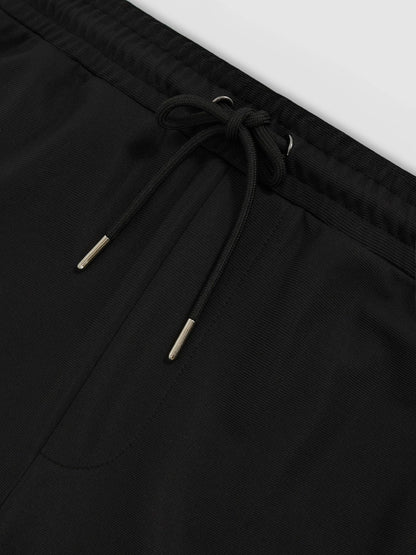 Textured Drawstring Shorts in Black Men | Reiss