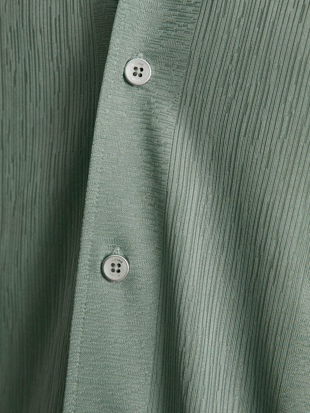Jacquard-Stripe Cuban-Collar Shirt in Mint Green Men | Reiss
