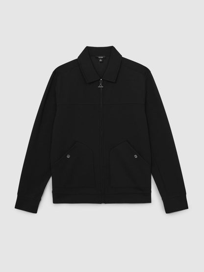 Interlock Zip Through Overshirt in Black Men | Reiss