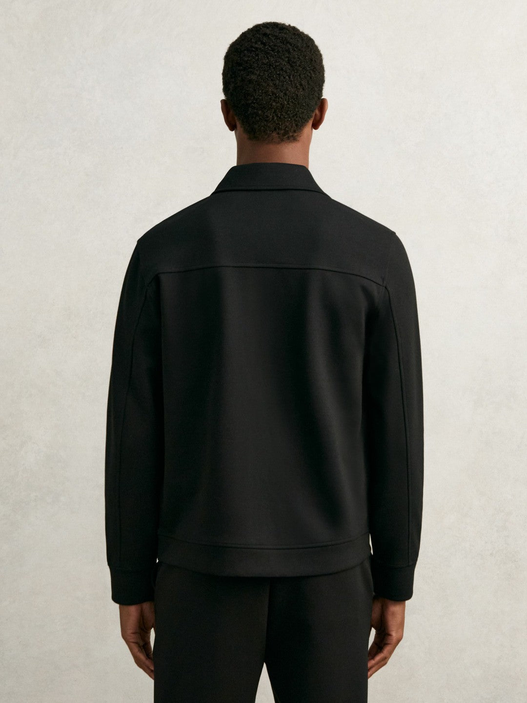 Interlock Zip Through Overshirt in Black Men | Reiss