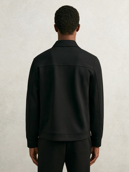 Interlock Zip Through Overshirt in Black Men | Reiss