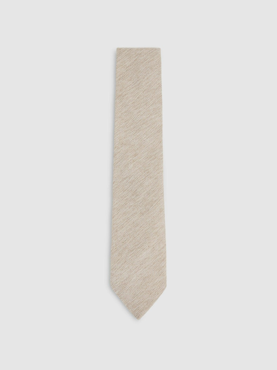 Wool-Silk Textured Tie in Oatmeal Men | Reiss