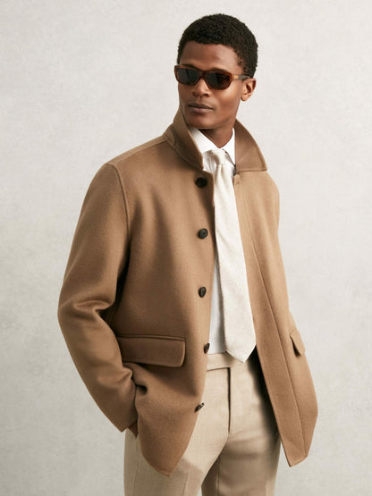 Wool-Silk Textured Tie in Oatmeal Men | Reiss