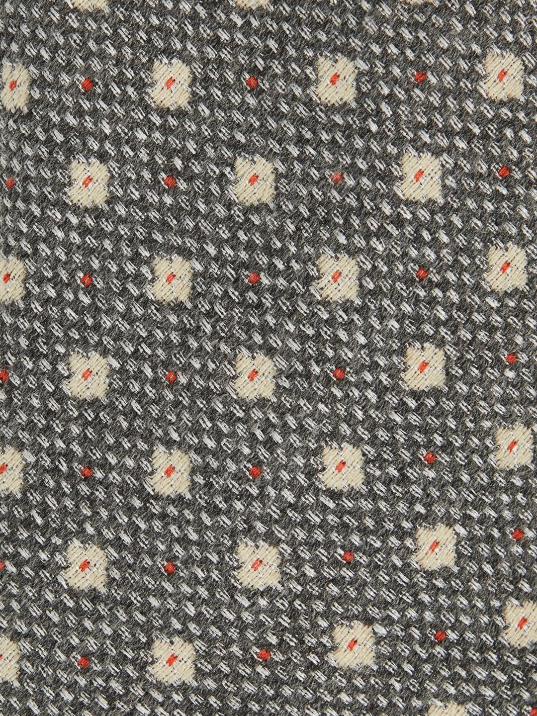 Wool-Silk Floral-Medallion Tie in Grey Men | Reiss
