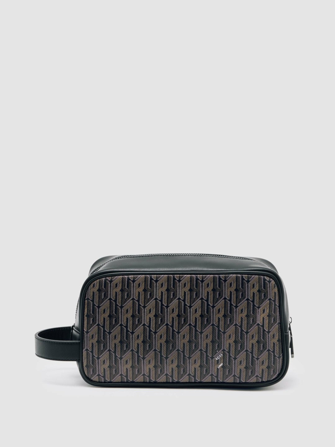 Coated Canvas Monogram Wash Bag in Grey Multi Men | Reiss
