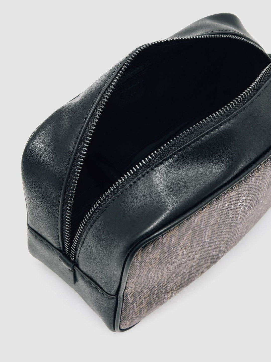 Coated Canvas Monogram Wash Bag in Grey Multi Men | Reiss