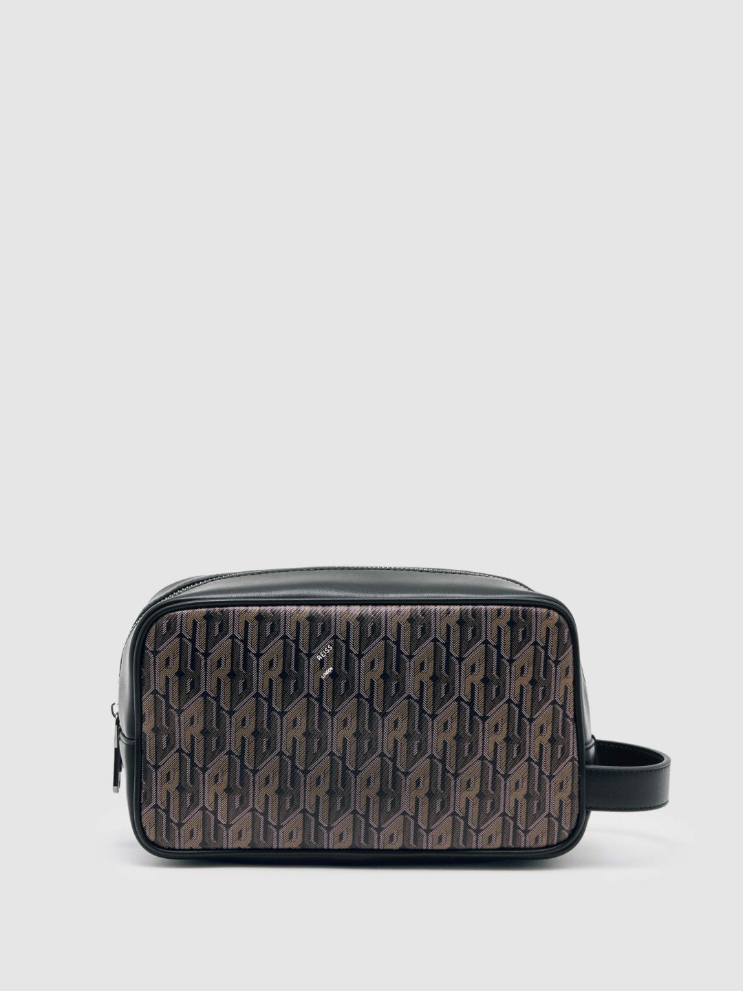 Coated Canvas Monogram Wash Bag in Grey Multi Men | Reiss