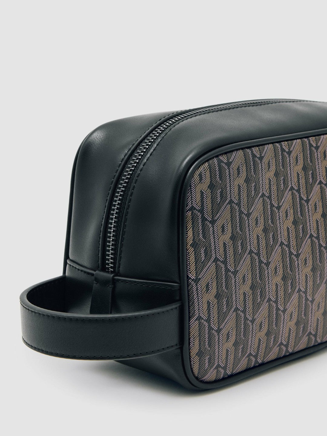 Coated Canvas Monogram Wash Bag in Grey Multi Men | Reiss