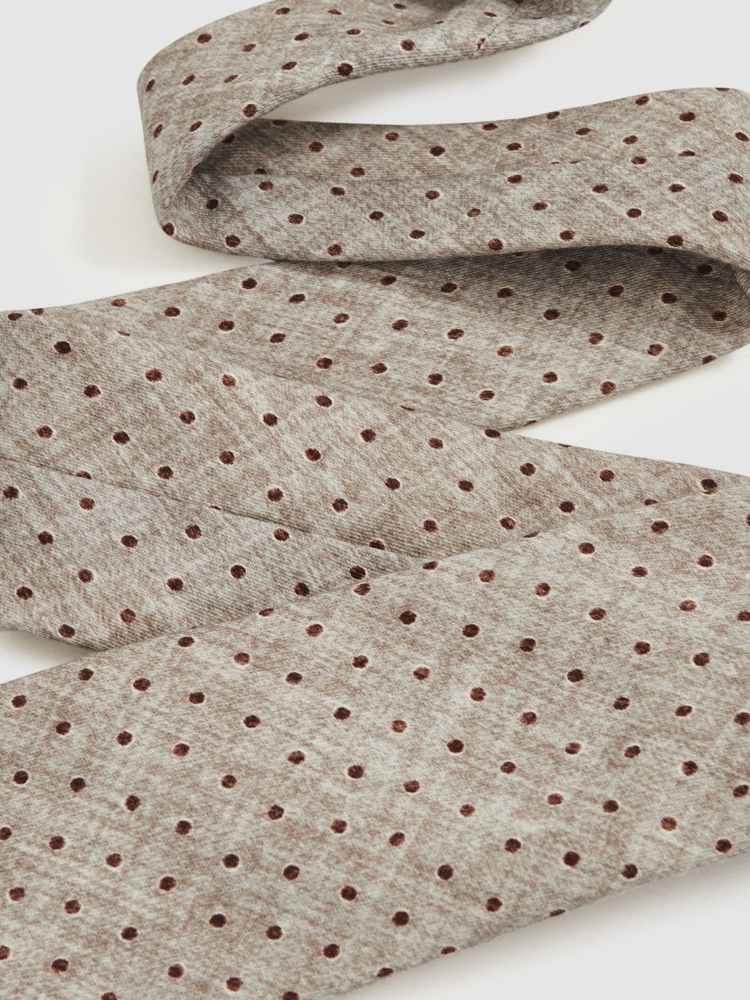 Wool-Cotton Polka-Dot Tie in Grey Melange Men | Reiss