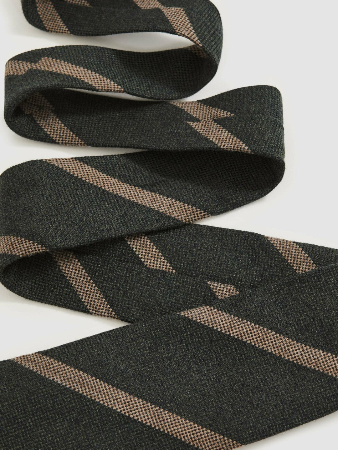 Wool-Silk Striped Tie in Forest Green Men | Reiss