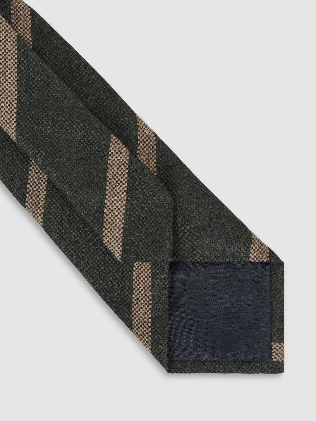 Wool-Silk Striped Tie in Forest Green Men | Reiss