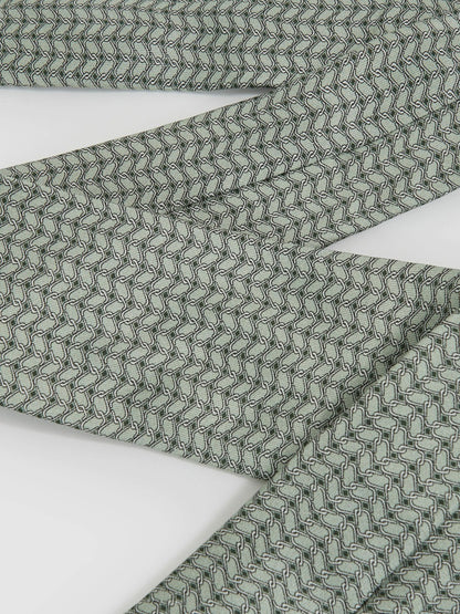 Silk Geometric-Chain Print Tie in Sage Men | Reiss