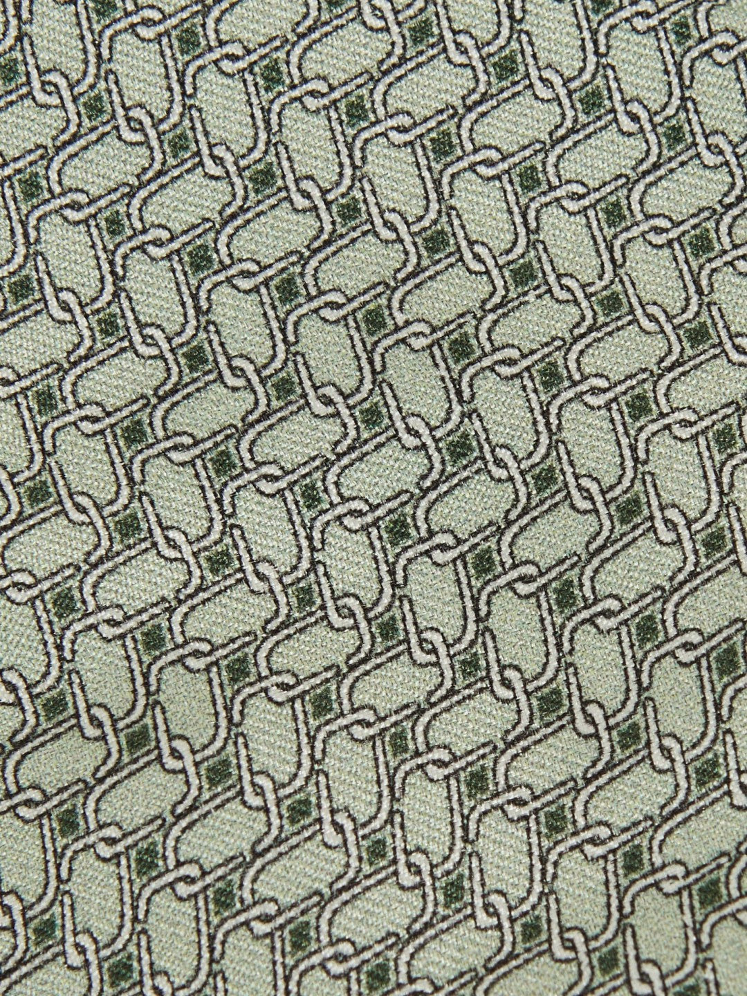 Silk Geometric-Chain Print Tie in Sage Men | Reiss