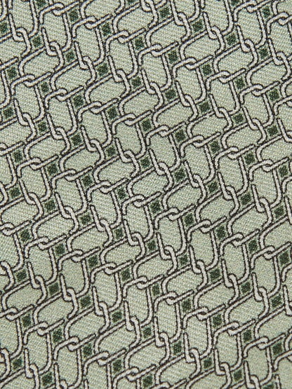 Silk Geometric-Chain Print Tie in Sage Men | Reiss